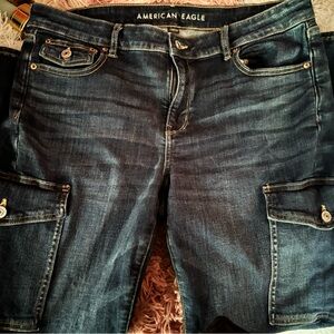 American Eagle Stretch Jeans, Size 14 Short, Dark Wash